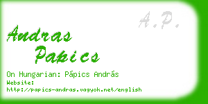 andras papics business card